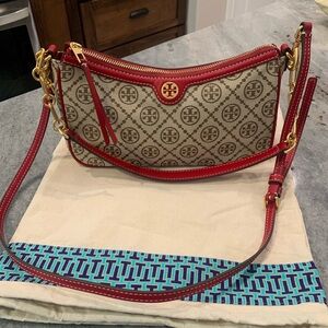 Authentic Tory Burch T Monogram Shoulder Bag